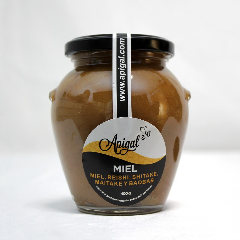 Miel, Reishi, Shitake, Maitake y Baobab 400g - Imagen 1