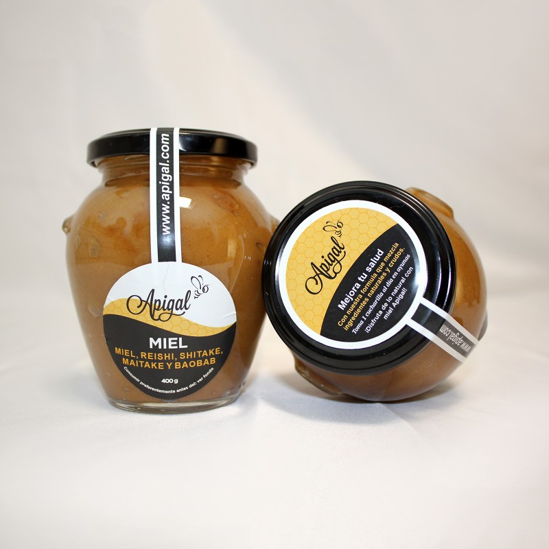 Miel, Reishi, Shitake, Maitake y Baobab 400g - Imagen 2