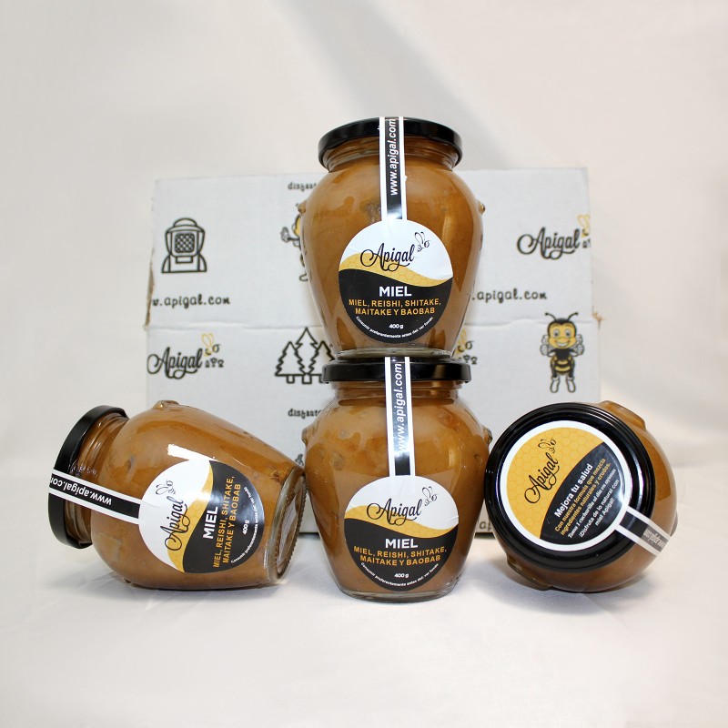 Miel, Reishi, Shitake, Maitake y Baobab 400g - Imagen 3