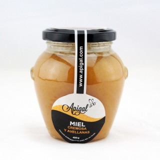 Miel cremosa con avellanas 400g