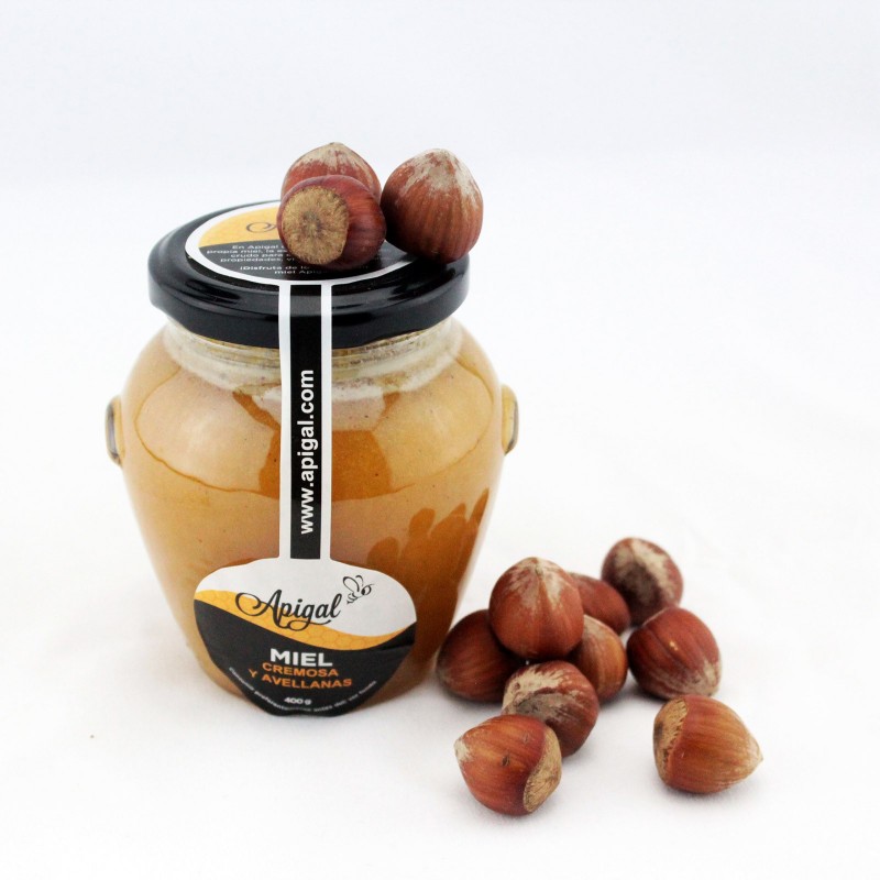 Miel cremosa con avellanas 400g