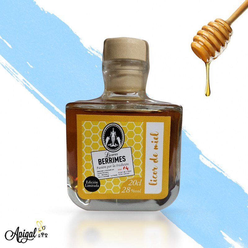 Botella Licor de miel 20cl. Berrimes